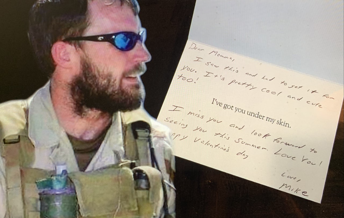 Lt. Michael Murphy's Valentine's Day card home to his mother