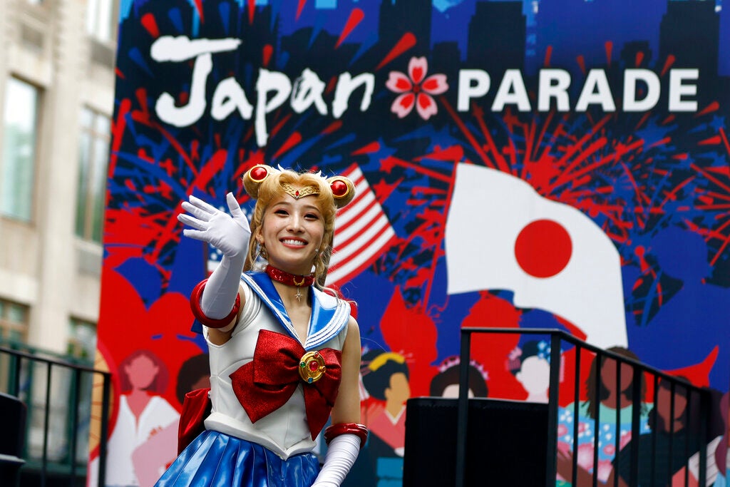 The inaugural Japan Parade proceeds down Central Park West, Saturday, May 14, 2022 in New York. (Jason DeCrow/AP Images for Japan Day, Inc.)