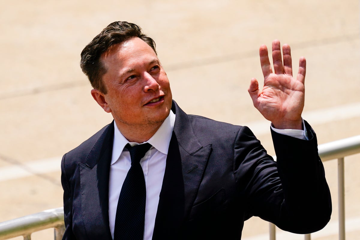 CEO Elon Musk departs from the justice center in Wilmington, Del., Tuesday, July 13, 2021. Musk says his planned $44 billion purchase of Twitter is 