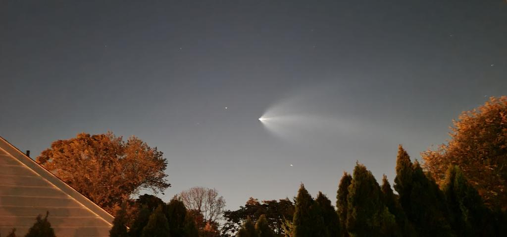 Space X Falcon 9 rocket's vapor trail seen over Clifton. Photo courtesy of viewer News 12 New Jersey viewer JoAnn.
