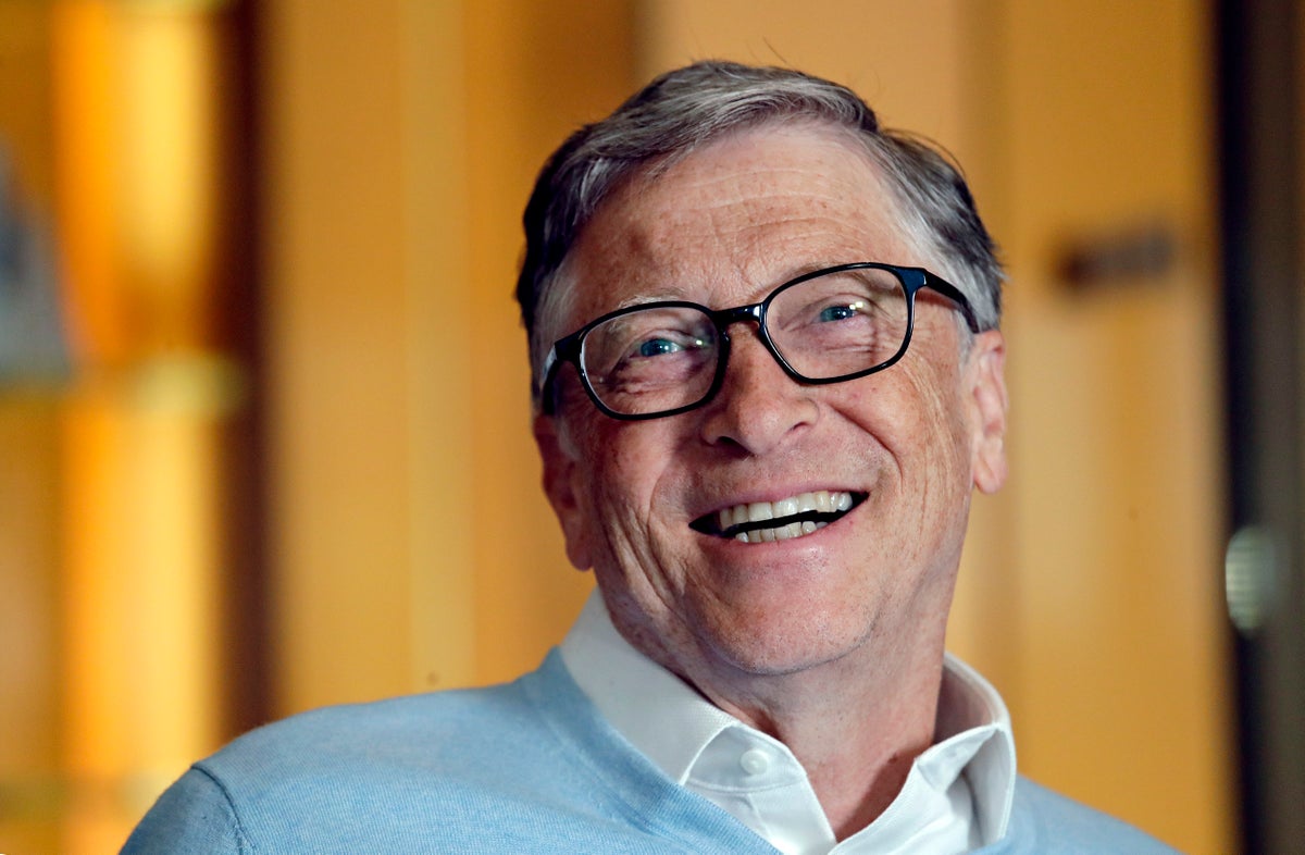 Bill Gates smiles while being interviewed in Kirkland, Wash.  AP Photo/Elaine Thompson