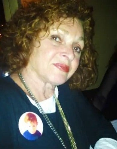 Shirley Rothstein, grandmother of Max Godnick, sporting a brooch at his graduation that featured a childhood photo of him. (Photo courtesy: Max Godnick)